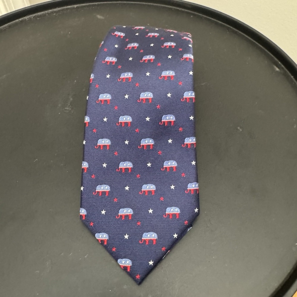 Alara Elephant American Pride  100% Silk‎ Tie Made in USA